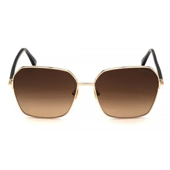 NEW TOM FORD WOMEN BROWN GOLD SQUARE SUNGLASSES main image 2